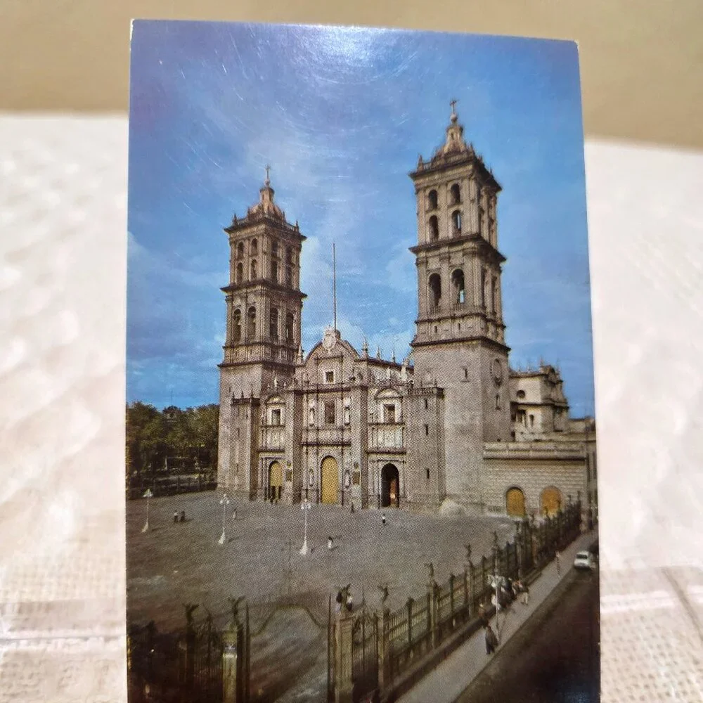 VTG 1970's The Puebla Cathedral Church Catedral de Puebla Mexico Postcard UNP